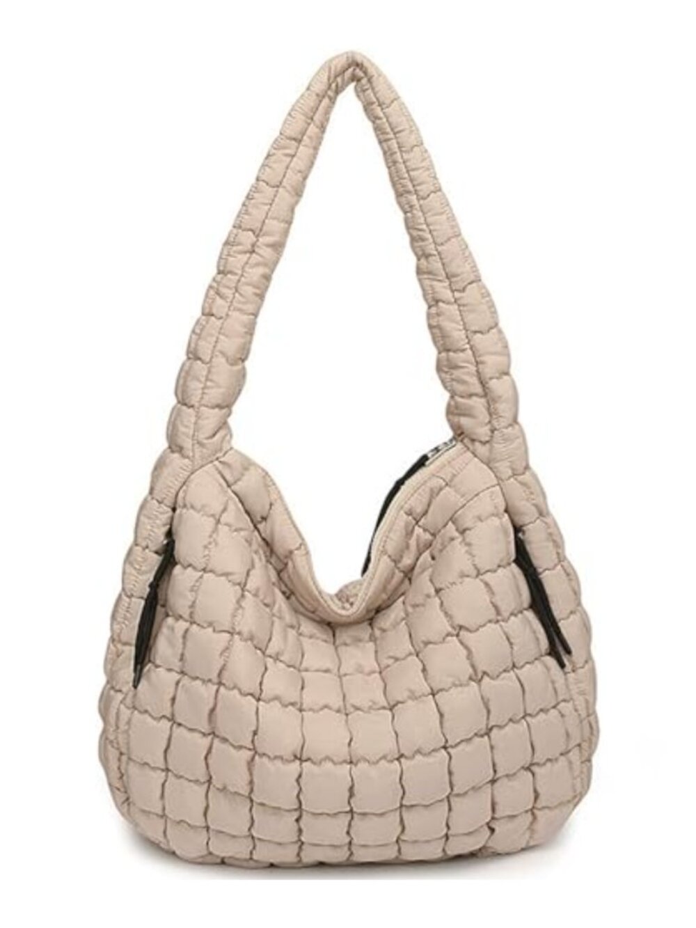 Quilted Puffer Tote Bag Large Nylon Shoulder Hobo for Work Gym Travel